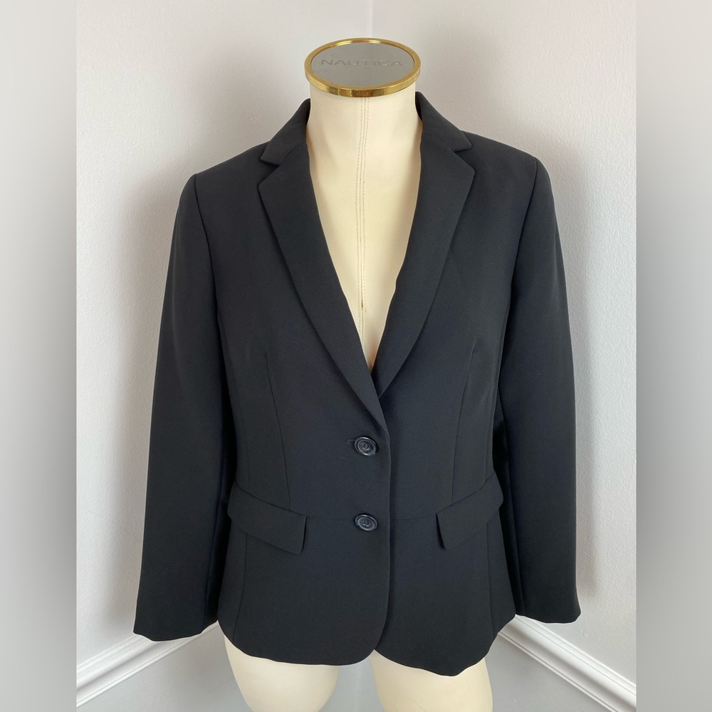TALBOTS Classic Black Two-Button Businesses Career Work Blazer | Size 2